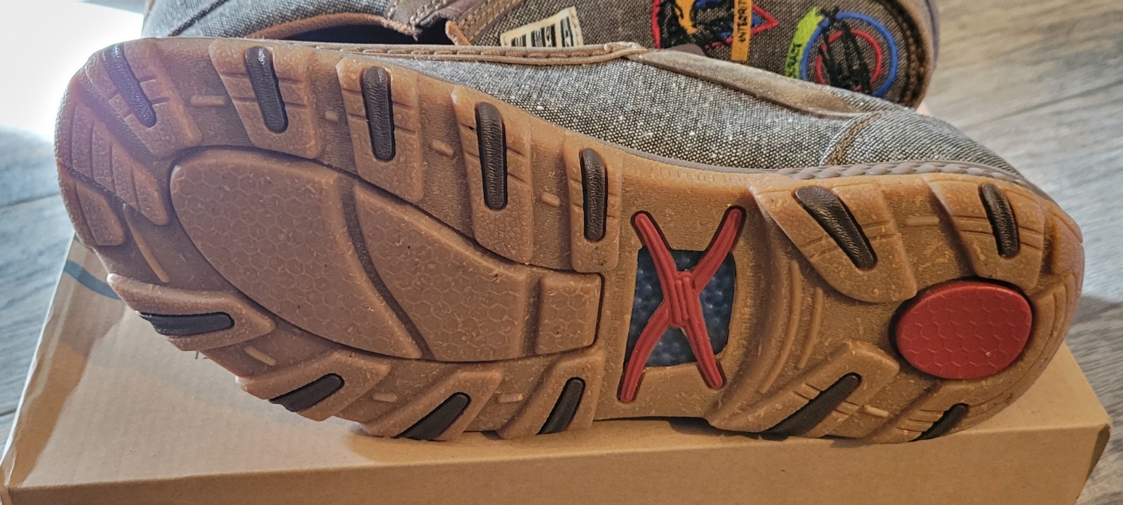 Twisted X Patriotic Patches Tweed Casual Driving Moc Shoes Americana Mens 10 NEW