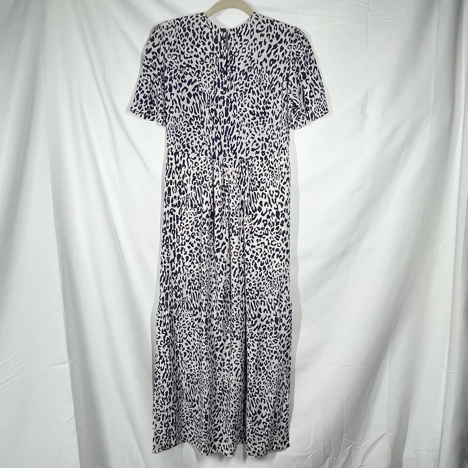 Baum Und Pferdgarten Silk Blend Maxi Dress EU36 US4 Smocked Leopard Cottage Core