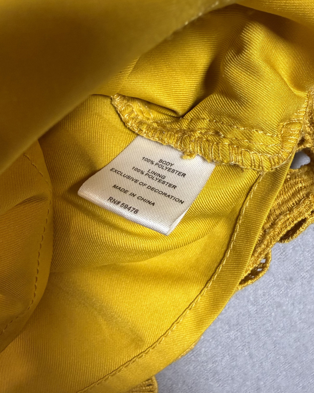 A. Moss Womens Medium Mustard Lace Crochet Blouse Long Sleeve Boho Top Lined
