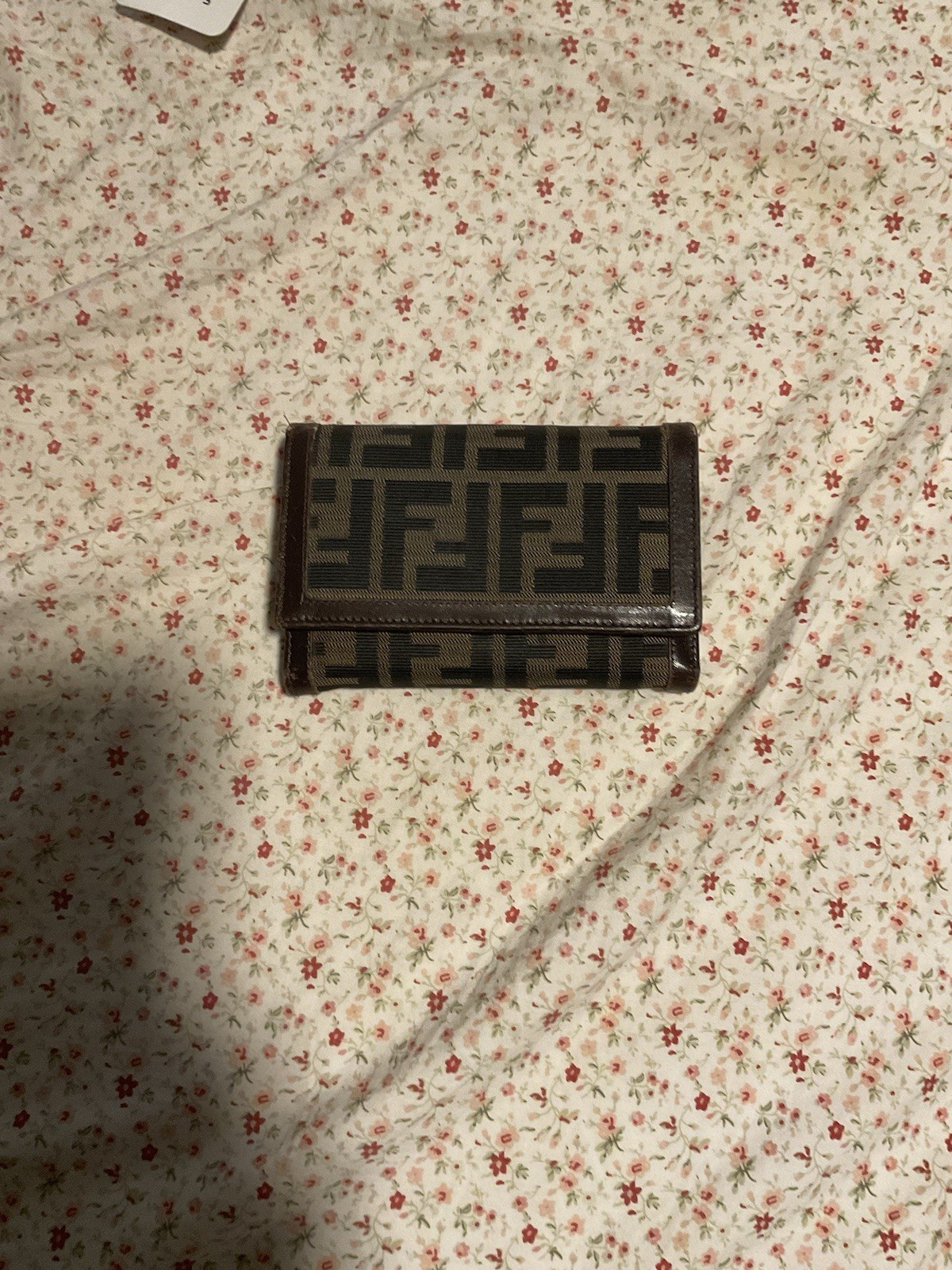 Fendi Women’s Folding Wallet, Brown Zucca FF Logo Monogram, Zip Coin Pocket