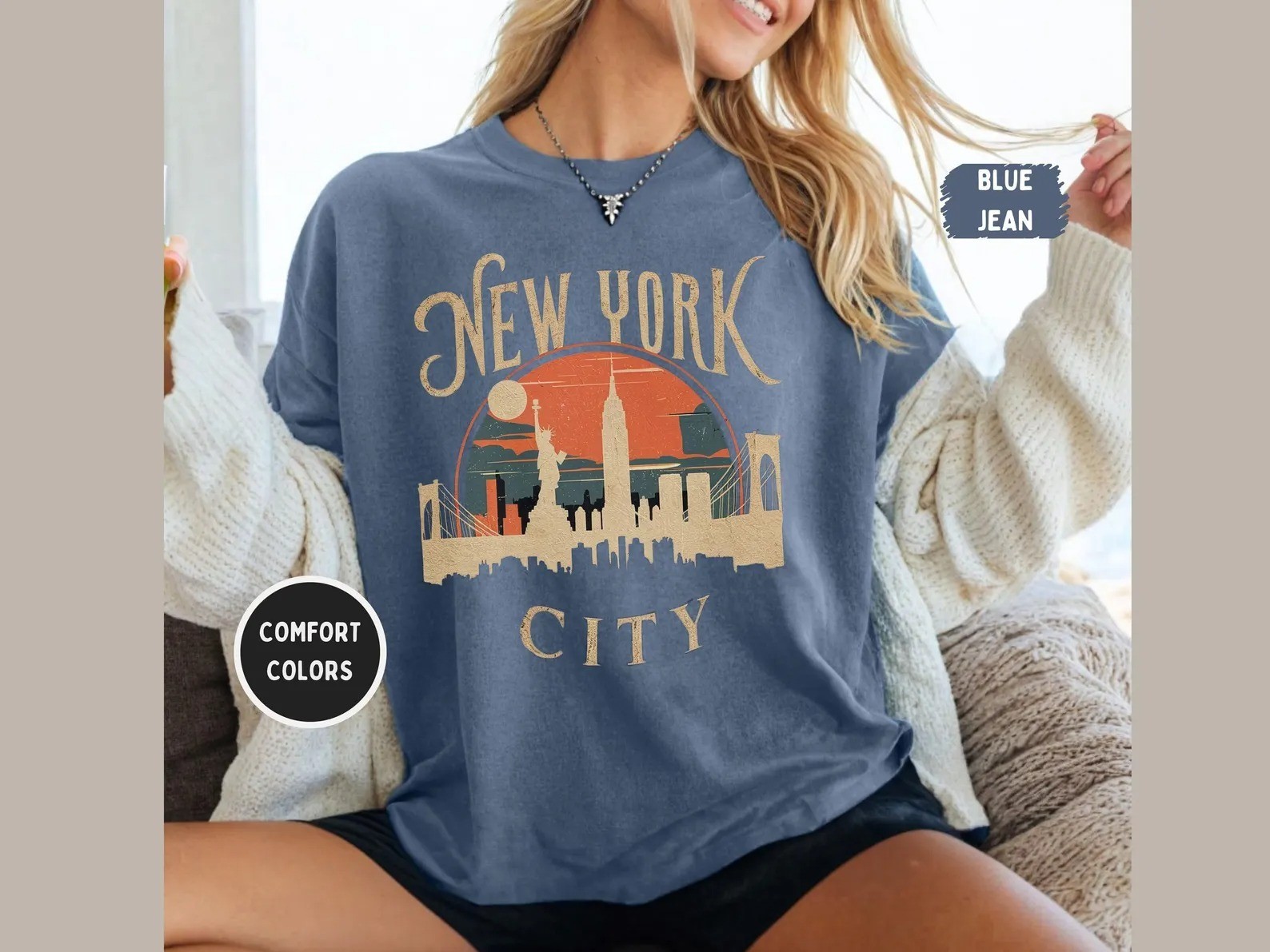 New York City Comfort Colors Shirt, New York Skyline T-shirt