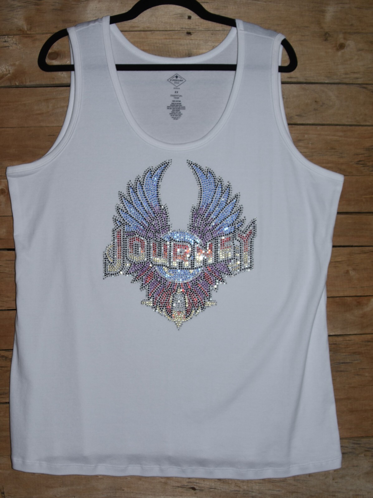Journey rhinestone tank top sizes XS,X,M,L,XL,XXL,1X,2X,3X,4X,5X