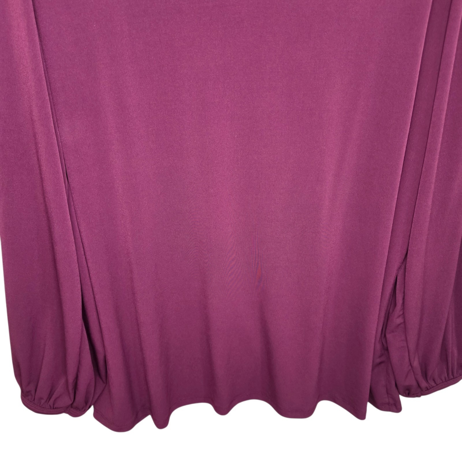 Torrid Top Womens 1 US Plus 1X Purple V Neck Long Sleeve Blouse Stretch Casual