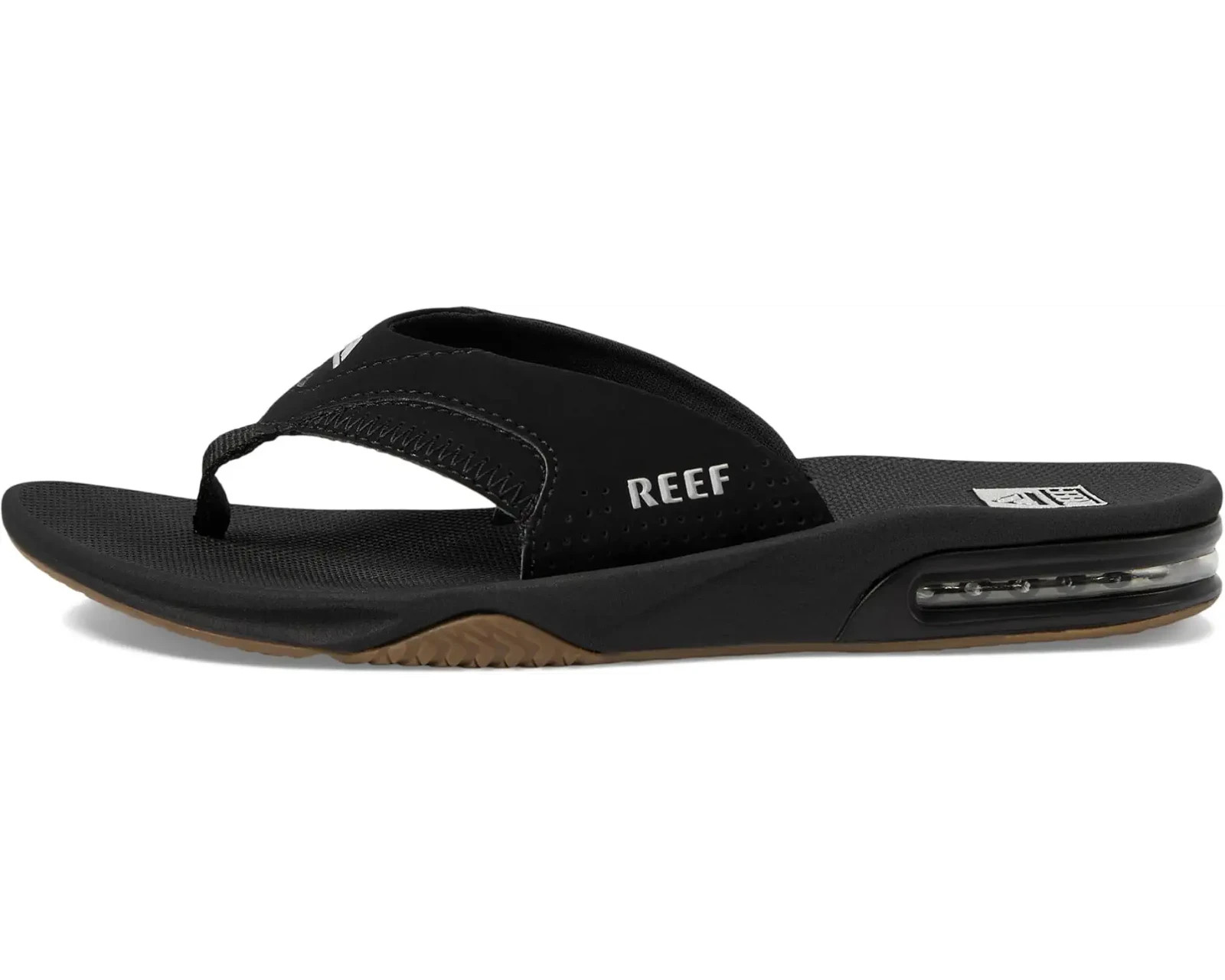 Reef Men’s Fanning Flip Flop, Black/Silver