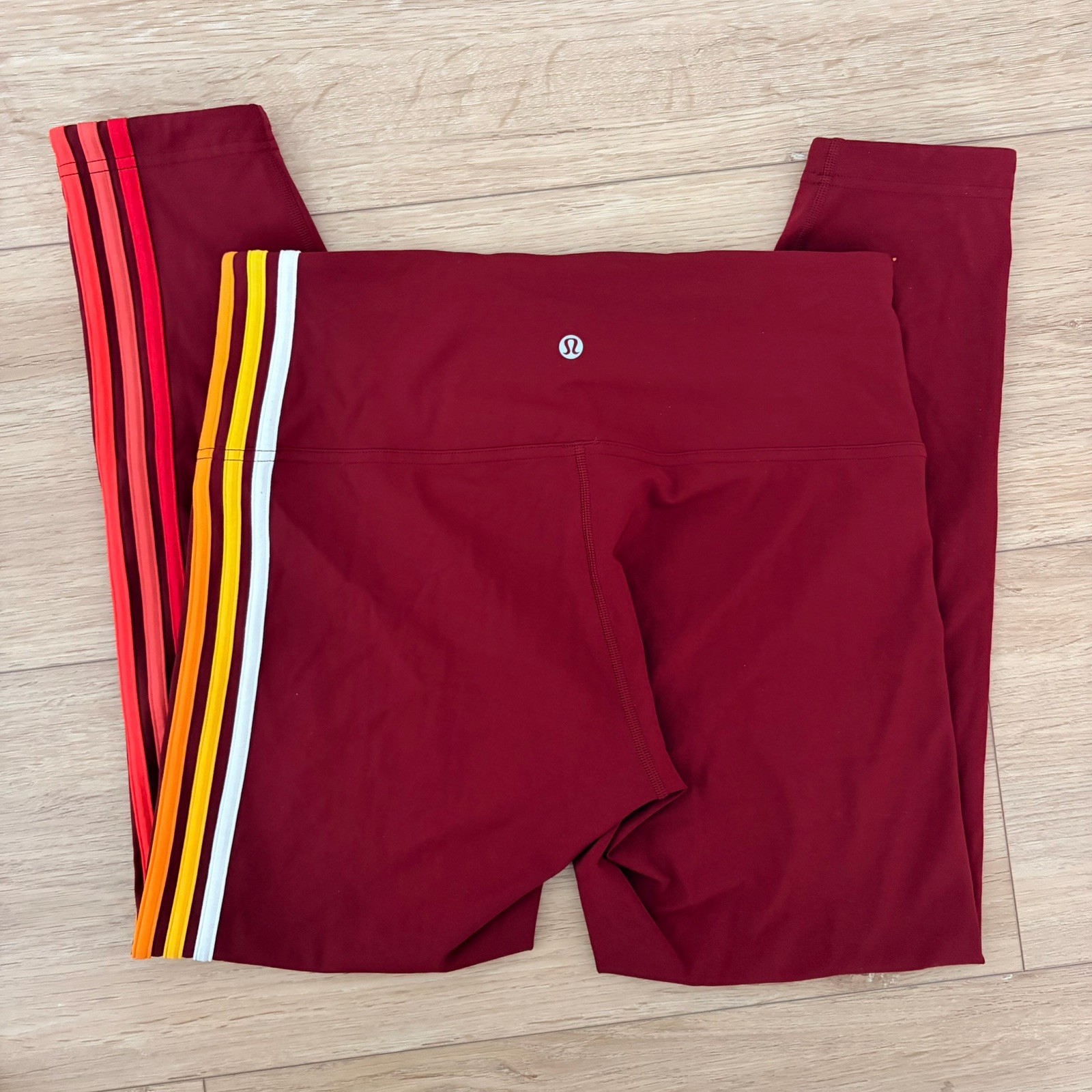 EUC Lululemon Womens 10 Take A Hint Leggings Deep Rouge Maroon 25.5” Inseam