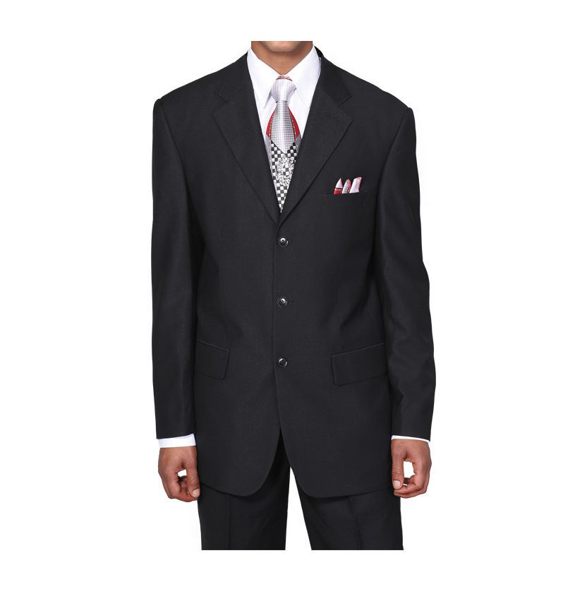 Men’s Classic 3 Button Wool Feel Business Suit Milano Moda Style 5802M