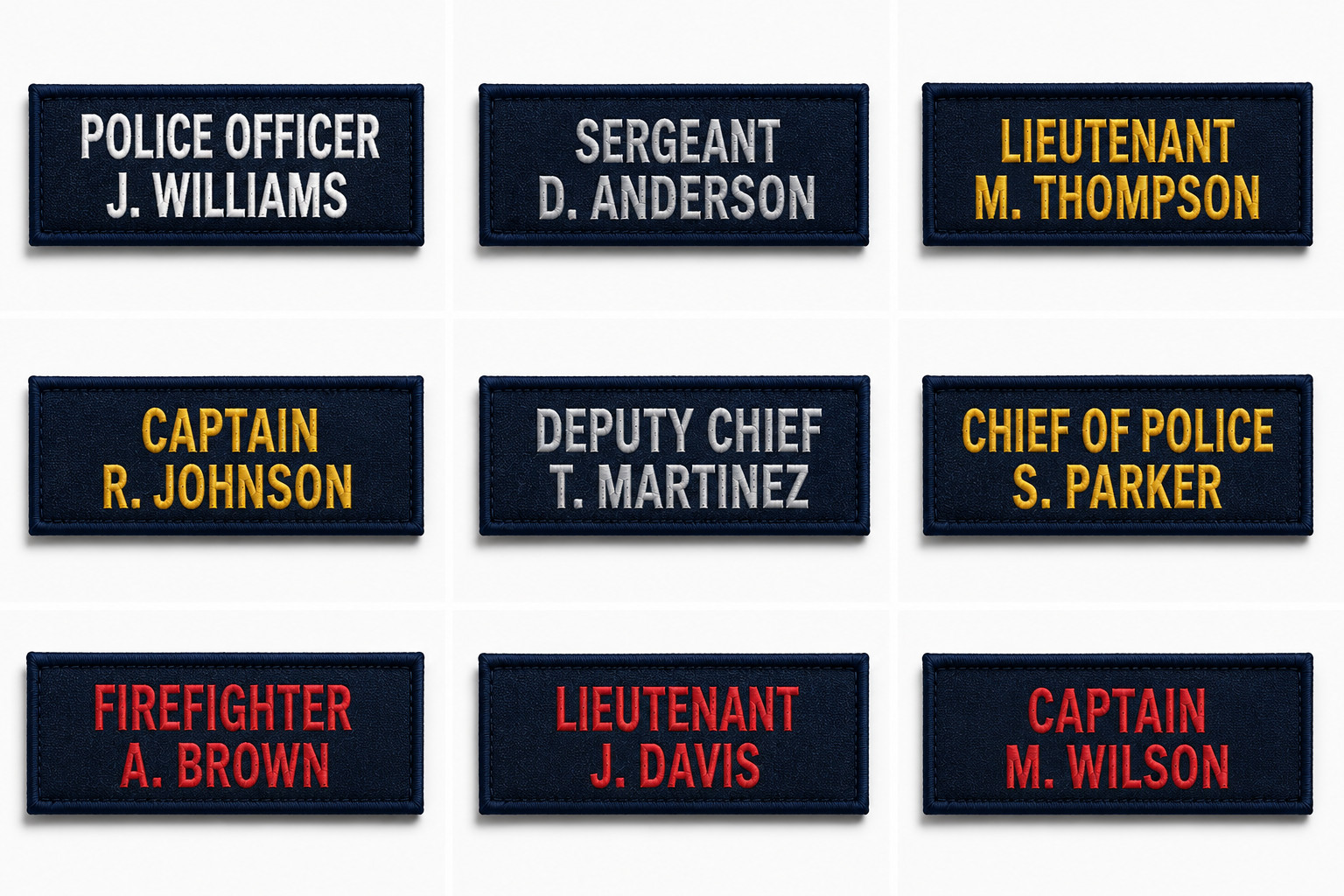 2″ Name Tapes, Military Nametapes, Custom Name Patches, Embroidered Name Tags