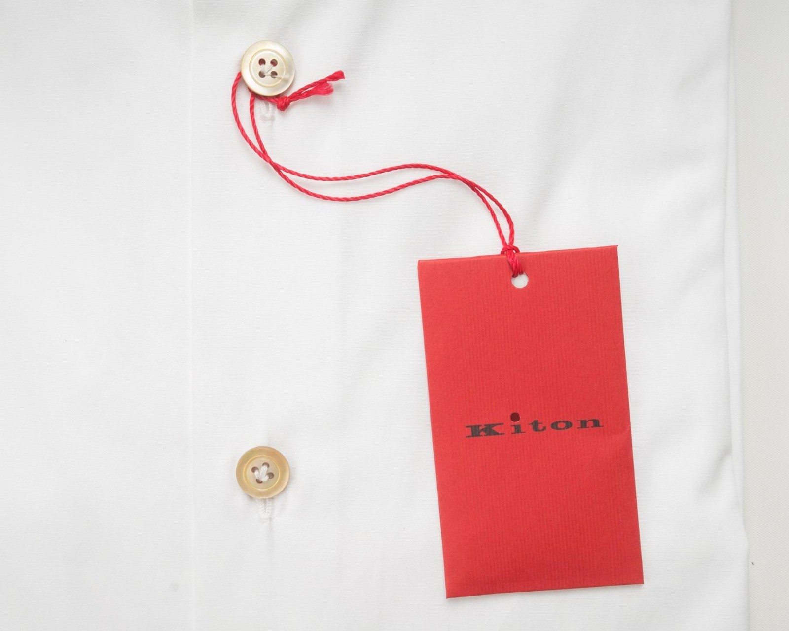 Kiton $1,195 NWT Solid White Cotton Spread Collar Dress Shirt (41 eu) 16 US