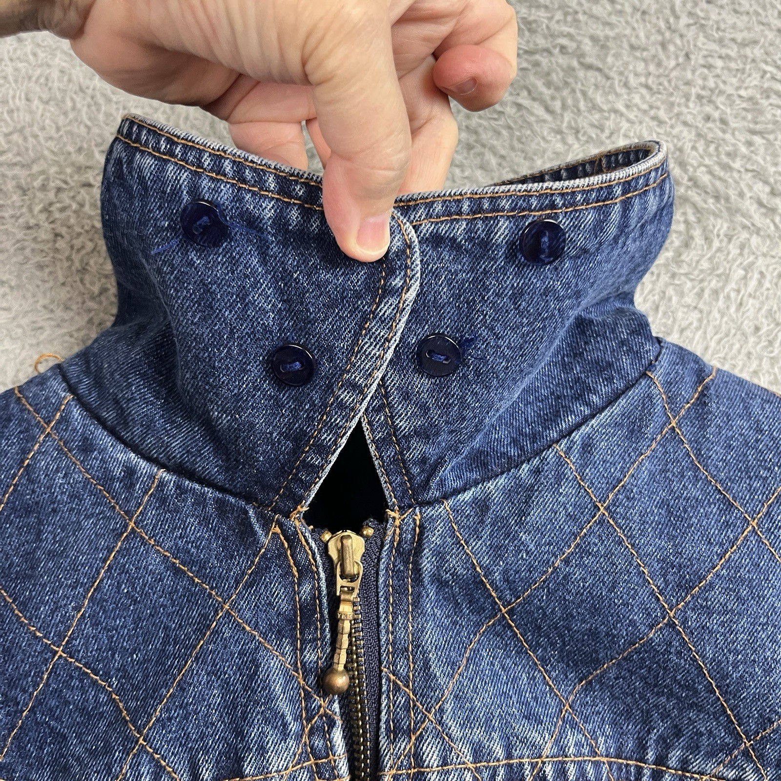 Vintage Retro Denim Jacket Womens Medium Oversized Western Ranchwear Chore 90s