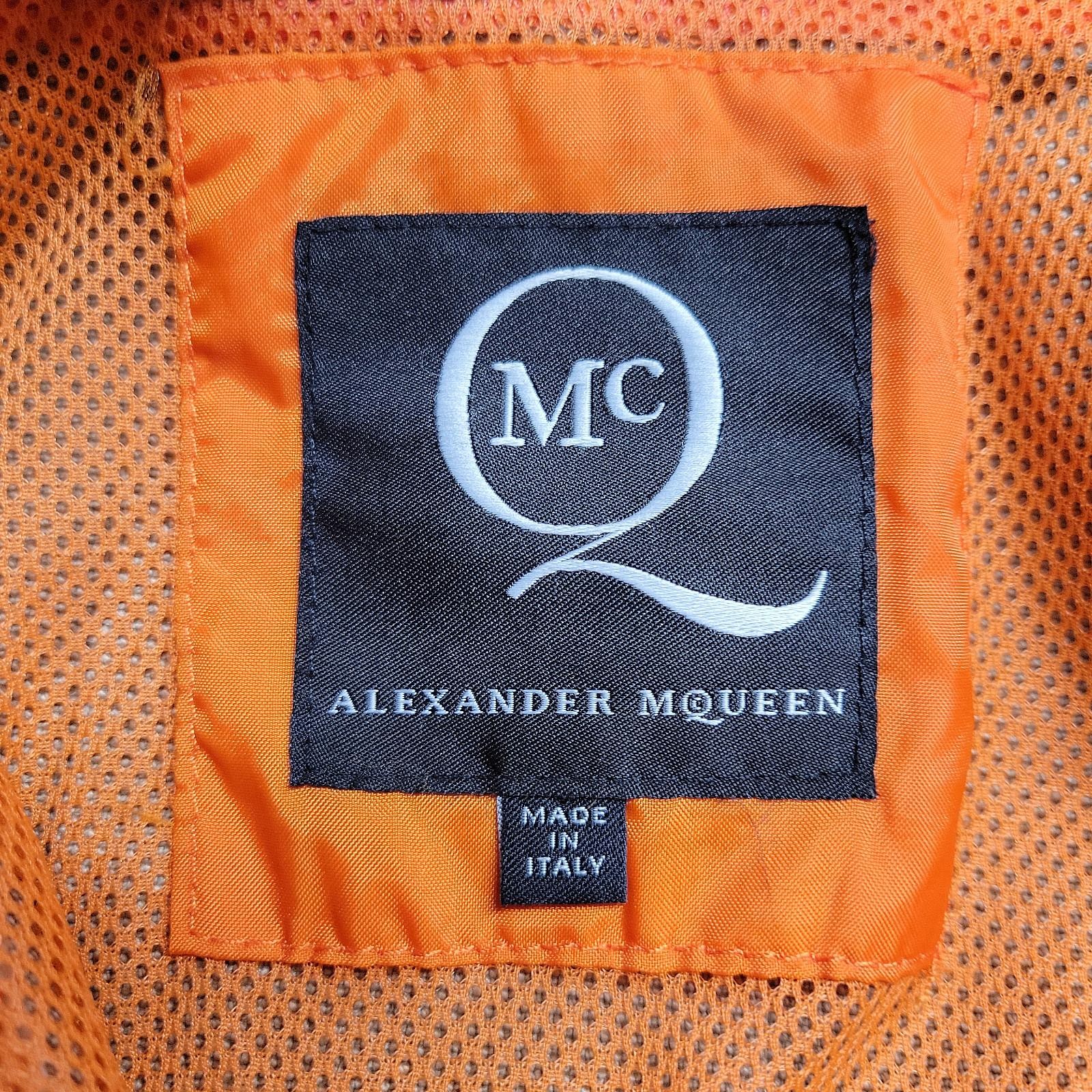 Alexander McQueen Bomber Jacket IT 52 Brown Canvas Green Shawl Collar Button Up