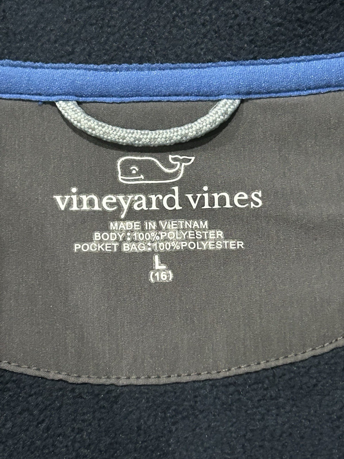 Vineyard Vines Boys L 16 Gray 1/4 Zip Fleece Pullover Sweater Jacket