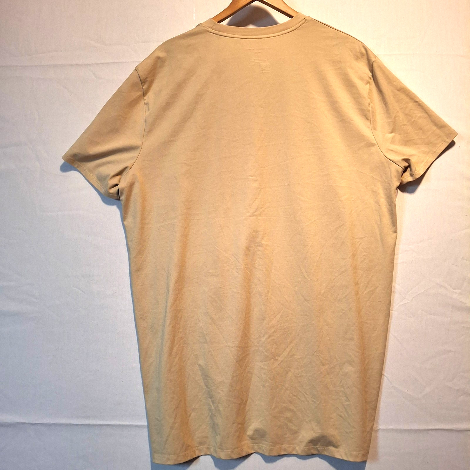 Shaquille ONeal Mens XLT Big Tall Shirt Tan Black Orange Colorblock Crewneck Tee