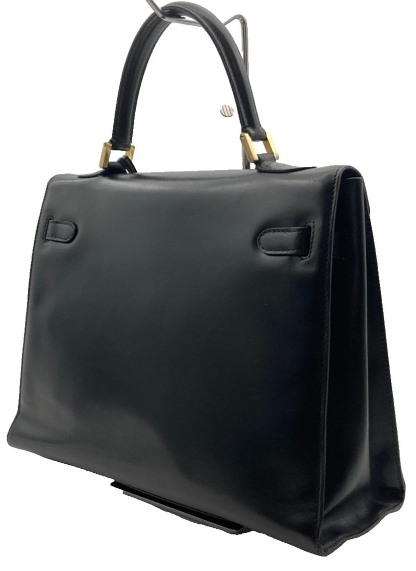 Bally Hand Top handle Bag Classic Black Leather 32cm Authentic