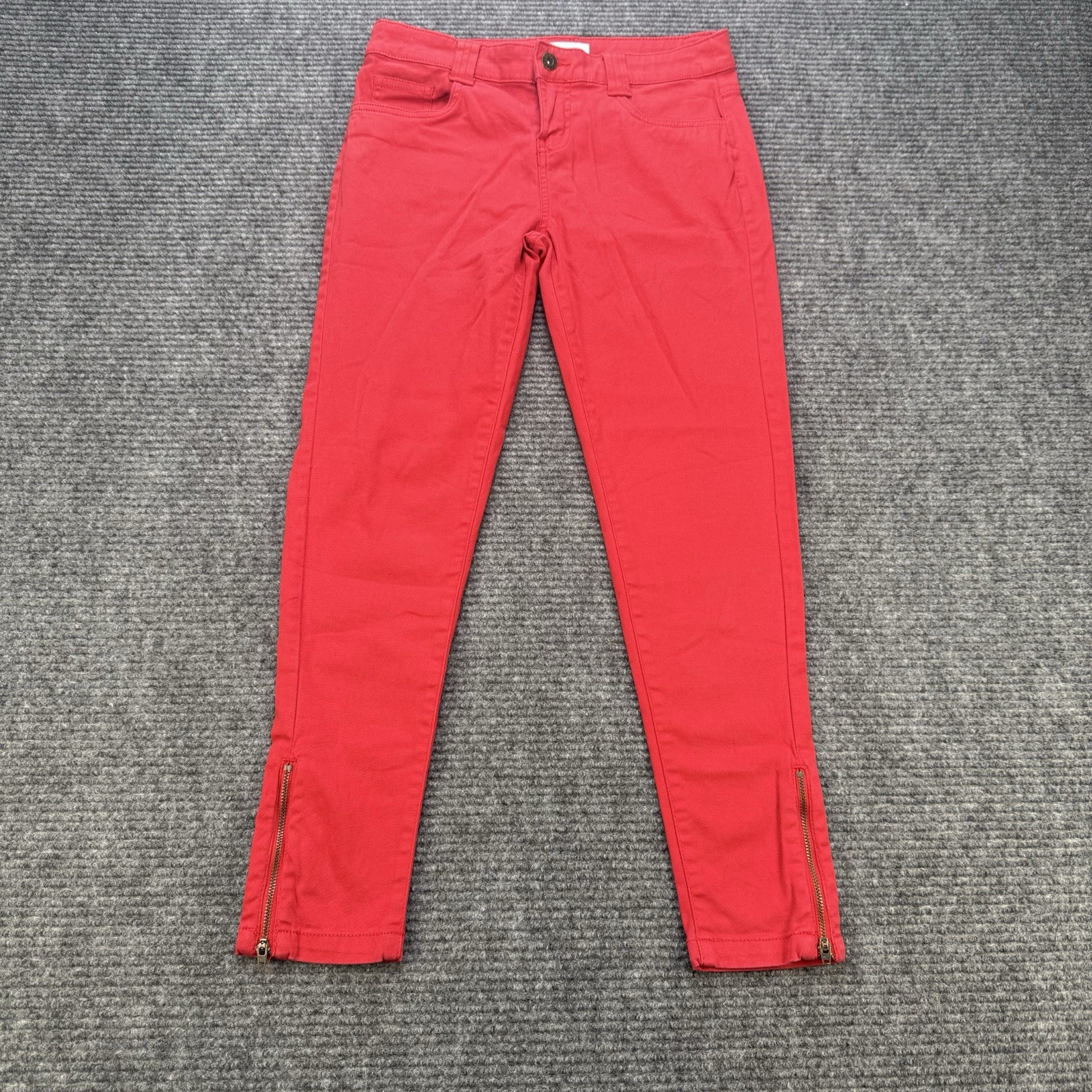 Bongo Juniors Jeggings Size 3 Ankle Zipper Skinny Pants Bright Red Stretch Jeans