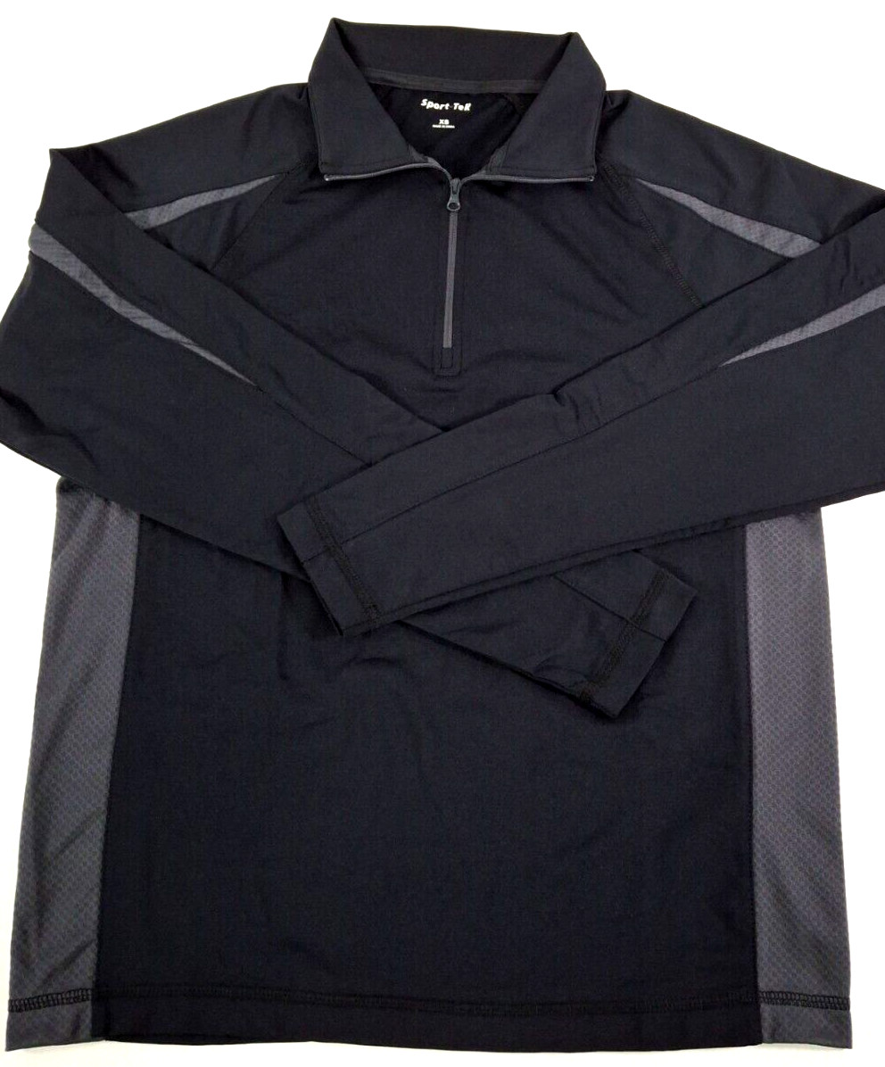 Sport-Tek ST851 Sport Wick Stretch Colorblock Pullovers-Black/Gray Various Sizes