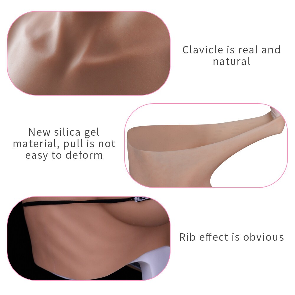 Minaky 8G L Size Silicone Breastplate Breast Forms Fake Boobs With Bloodshot Cos