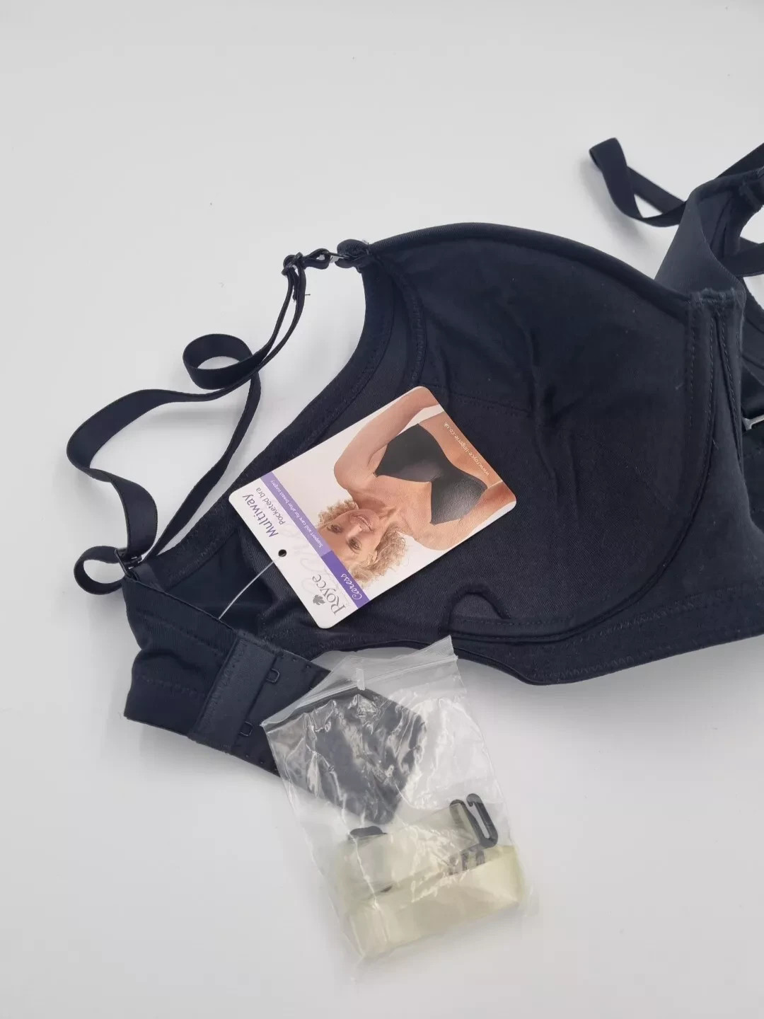 ROYCE Caress 32DD BLACK Post Surgery Multiway Straps Pocketed Bra 757P