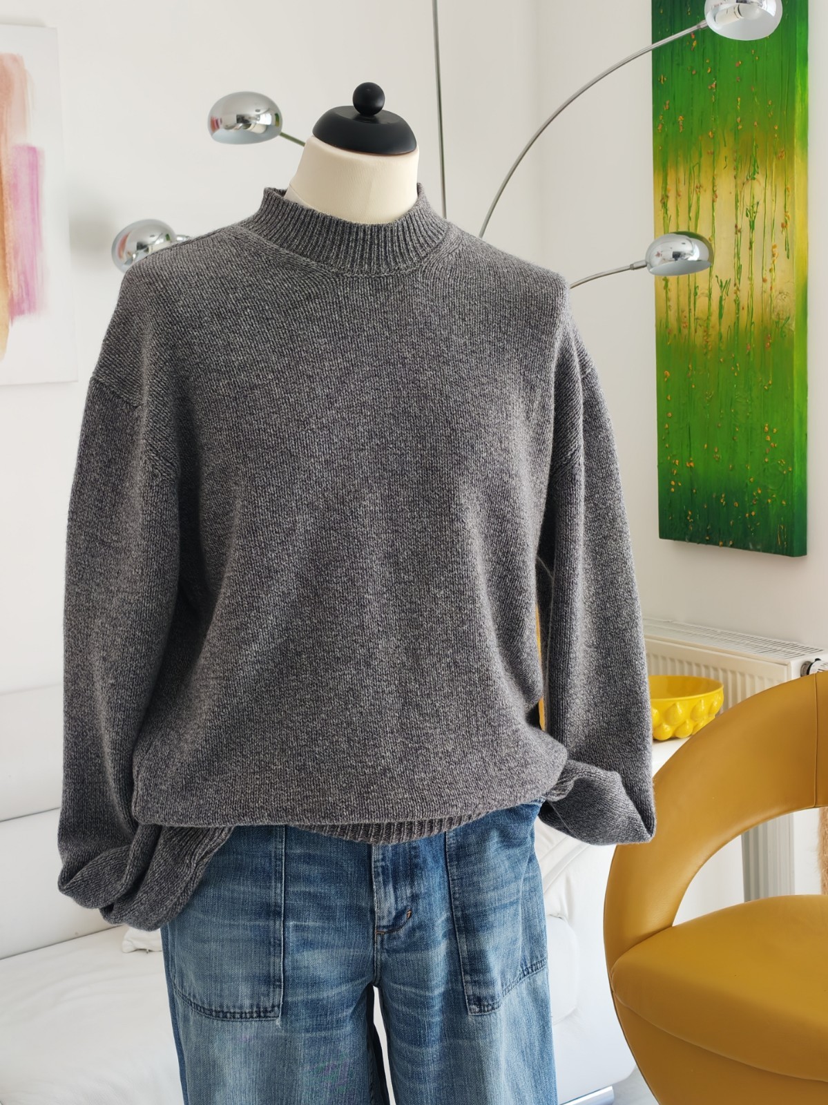 Pull Love Firenze 100% wool mens jumper size XXL grey