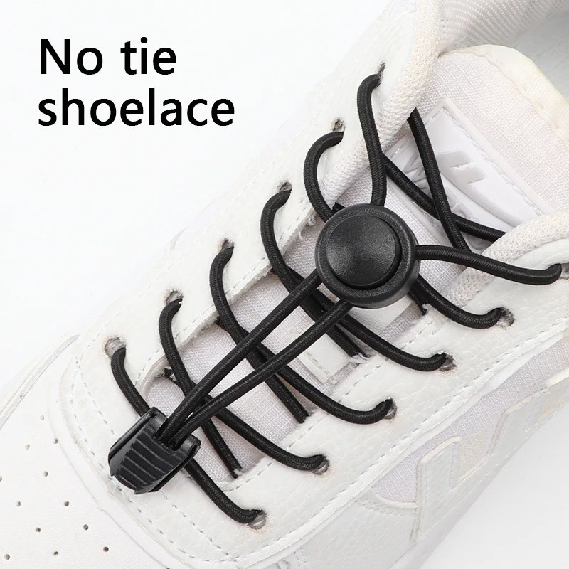 No Tie Elastic Shoelaces Lock Laces Shoe Strings Sports w/ Locking Toggle