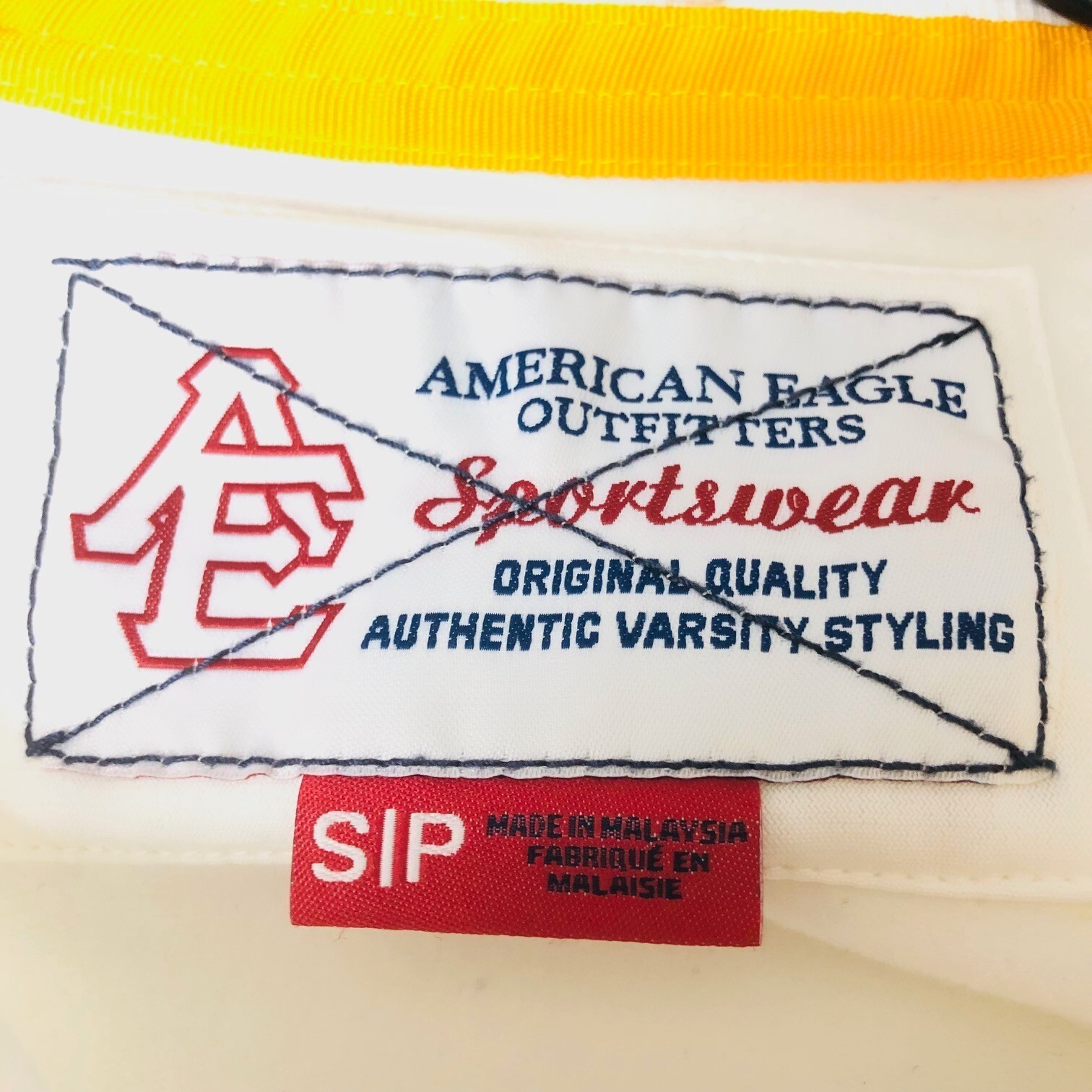 Y2K American Eagle Varsity Track Jacket Spell Out Applique Preppy Sporty Women S