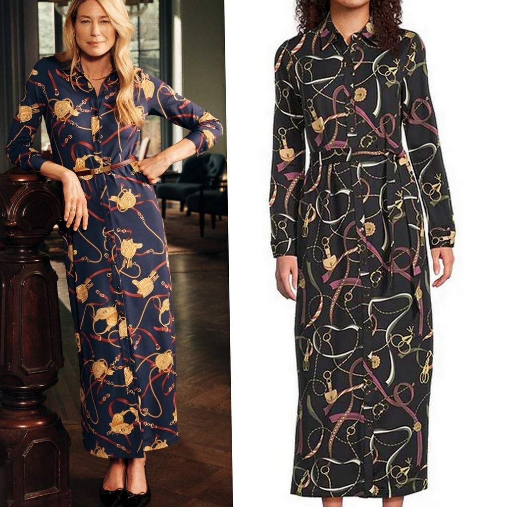 J.McLaughlin S Armory Catiline Cloth Point Collar Button Front Long Sleeve Dress