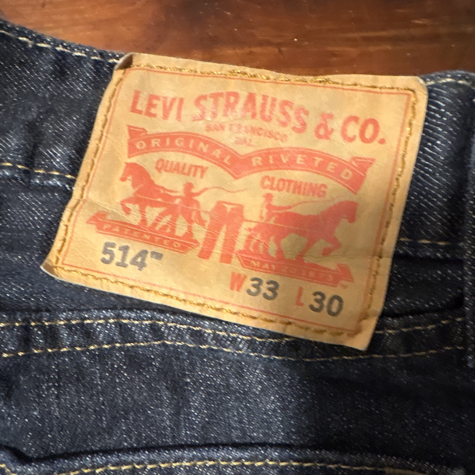 Levi’s Men’s Straight Fit Dark Wash Blue Denim Jeans Cotton 5-Pocket Mid Rise