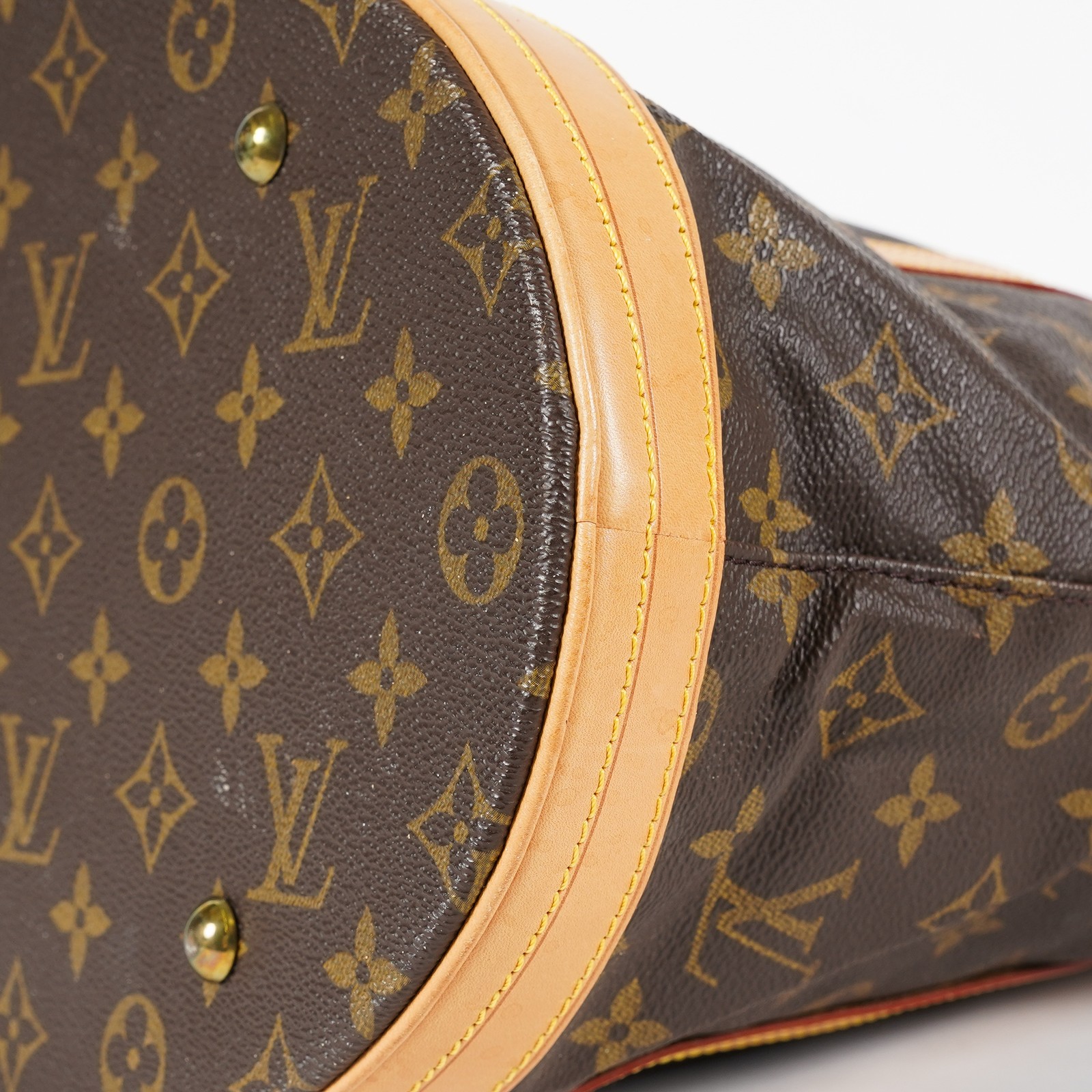 Louis Vuitton Monogram Bucket GM M42236 Tote Bag Brown w/Pouch Used 07E062420019