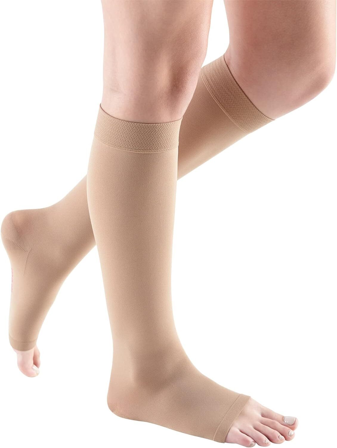 MEDIVEN Comfort Calf Open Toe Compression Stockings Beige Pick Size 30-40