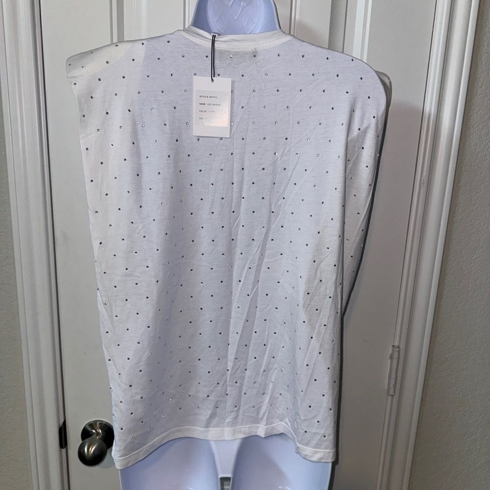 Generation Love Lex Crystal Padded Shoulder Top size medium