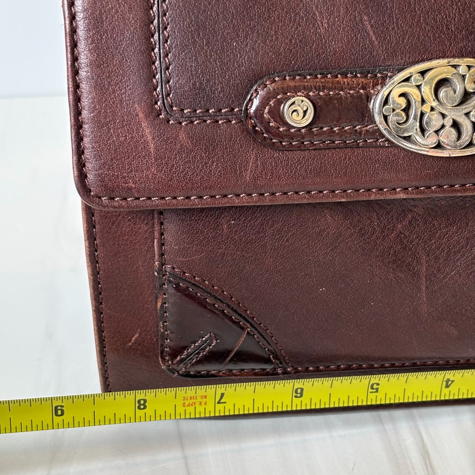 BRIGHTON Contempo City Brown Leather Crossbody Organizer Shoulder Bag Purse