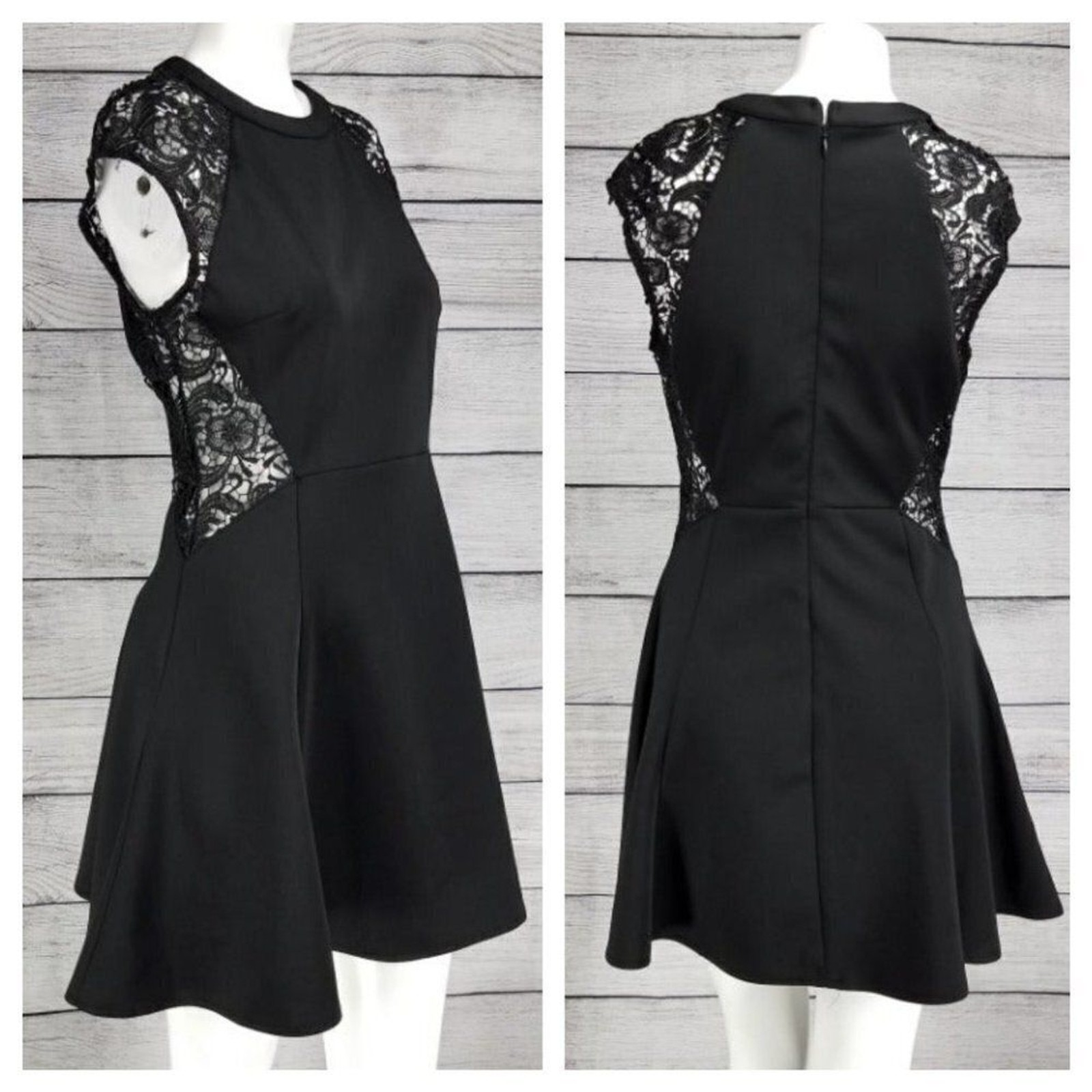 do & be Crochet Lace Panel Mini Dress LBD Little black Dress Women M medium