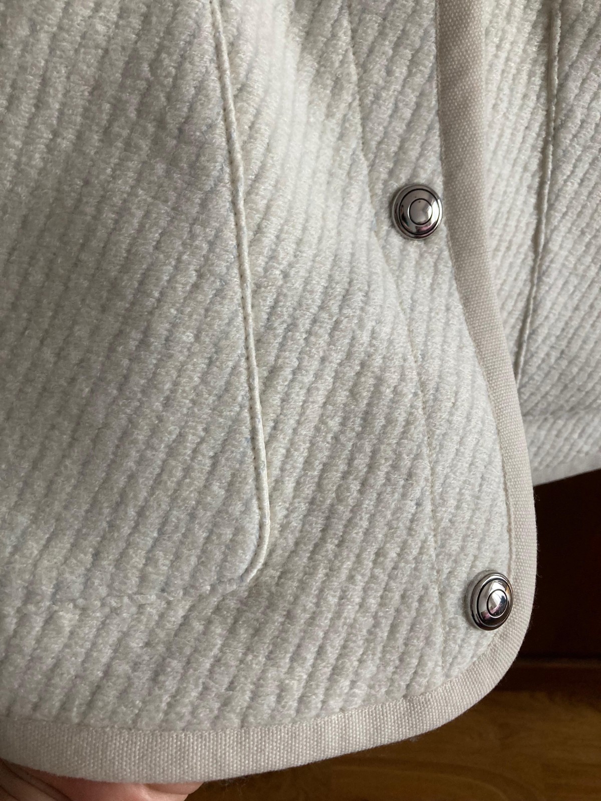 Loro Piana US/M – IT/44 Cream Wool Textured Knit Jacket Italy New
