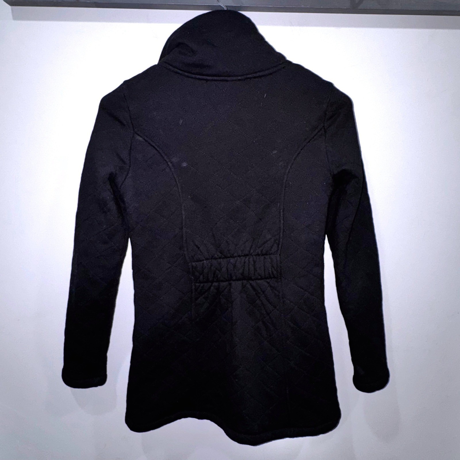 The North Face Caroluna Quilted Fleece Jacket Womens Small Black EUC