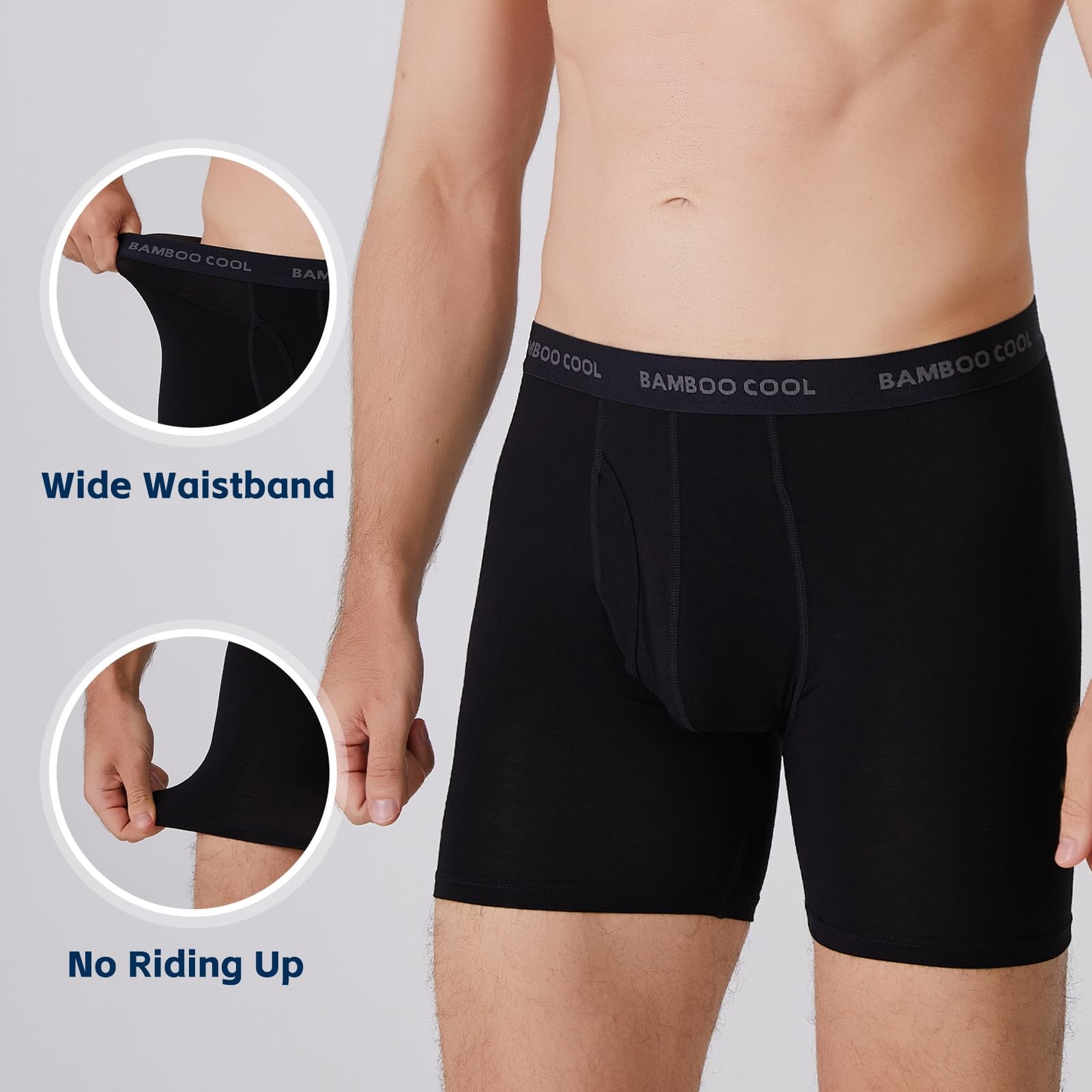 BAMBOO COOL Men’s Ultra ComfortSoft Underwear, 3X-Large, 17-black (5 Pack)