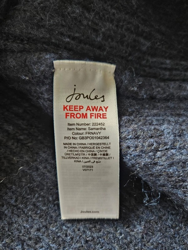 Joules “Samantha” Navy Wool Blend Cardigan | Size 14 | Cottagecore Aesthetic