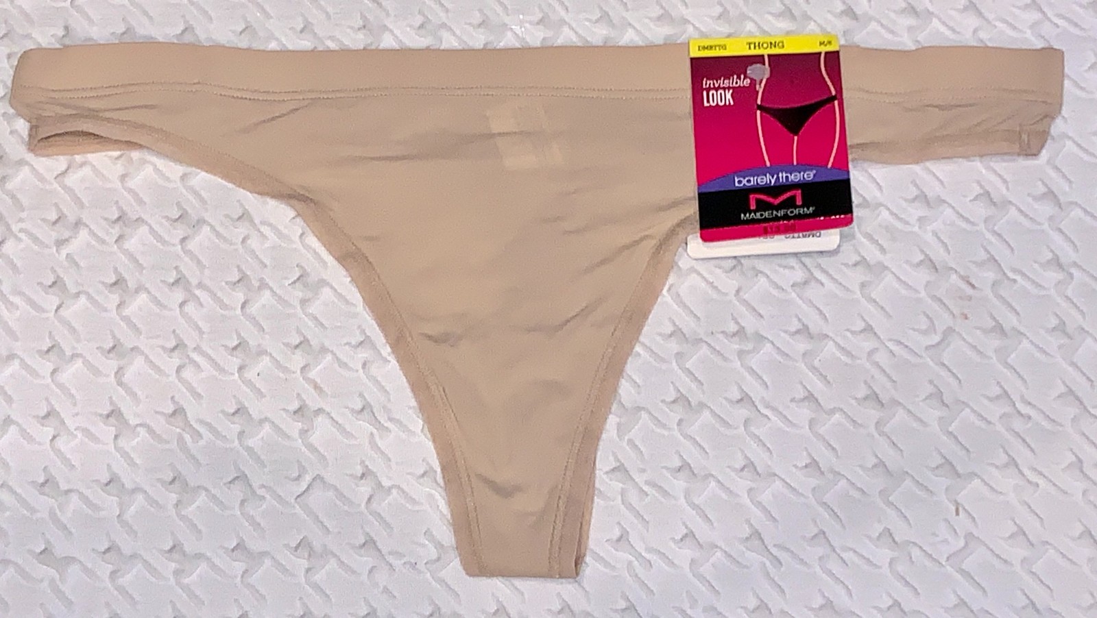 MAIDENFORM Barely There Nude Invisible Thong Panty Womens Sz M 6 L 7 XL 8 2XL 9