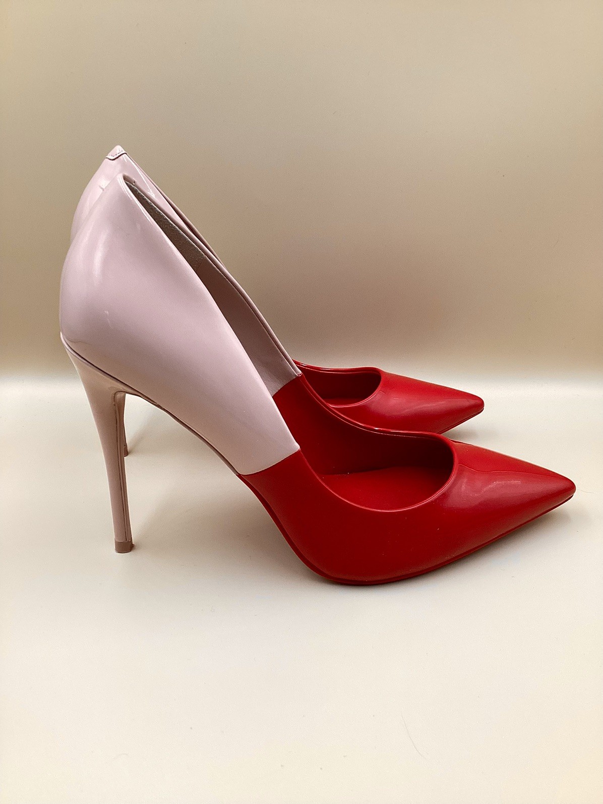 ALDO Red/ Beige Two Tone patent leather pumps Size 8.5-9 *NEW w/o box!*