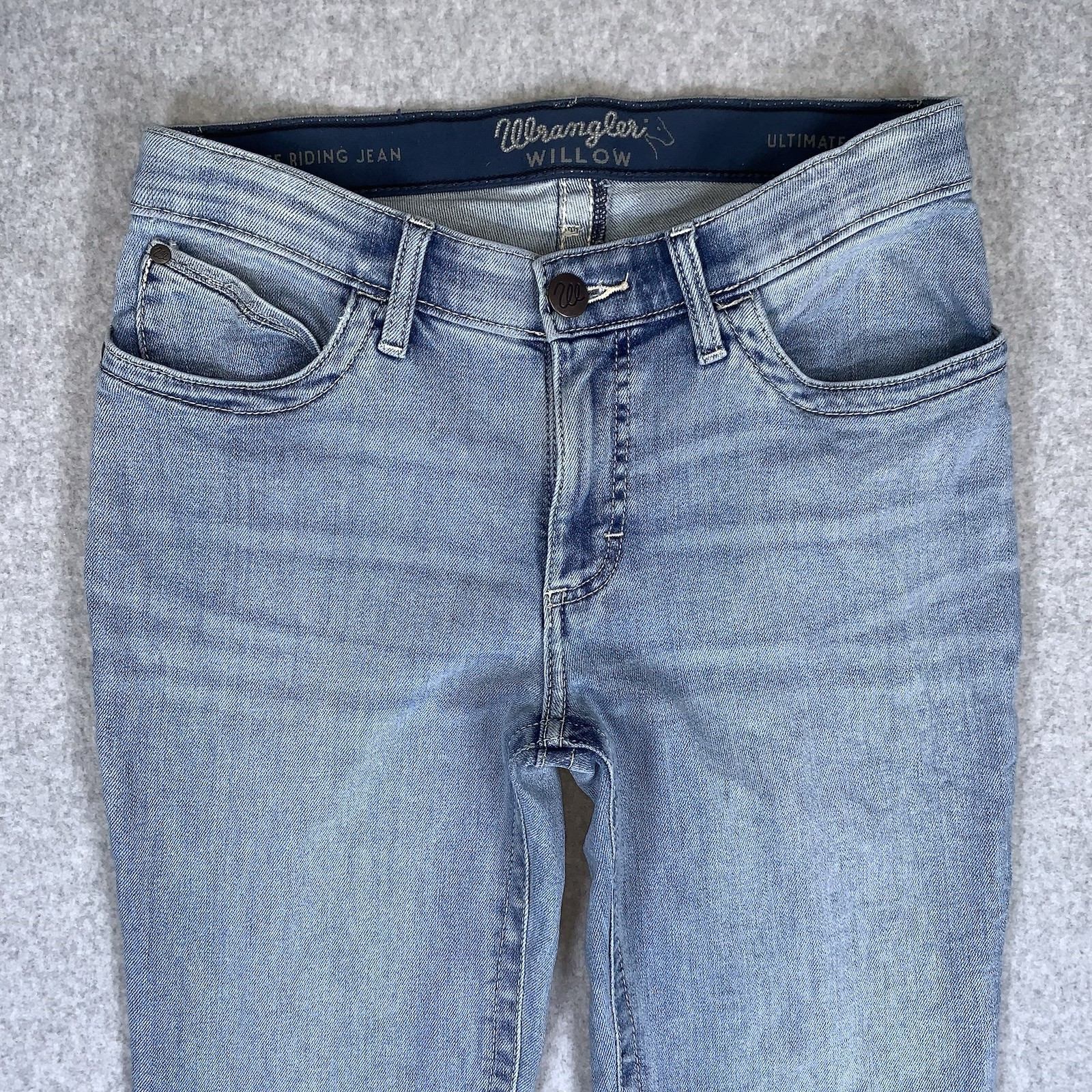 Wrangler Willow Jeans Womens 7×32 Blue Denim Ultimate Riding Bootcut Stretch