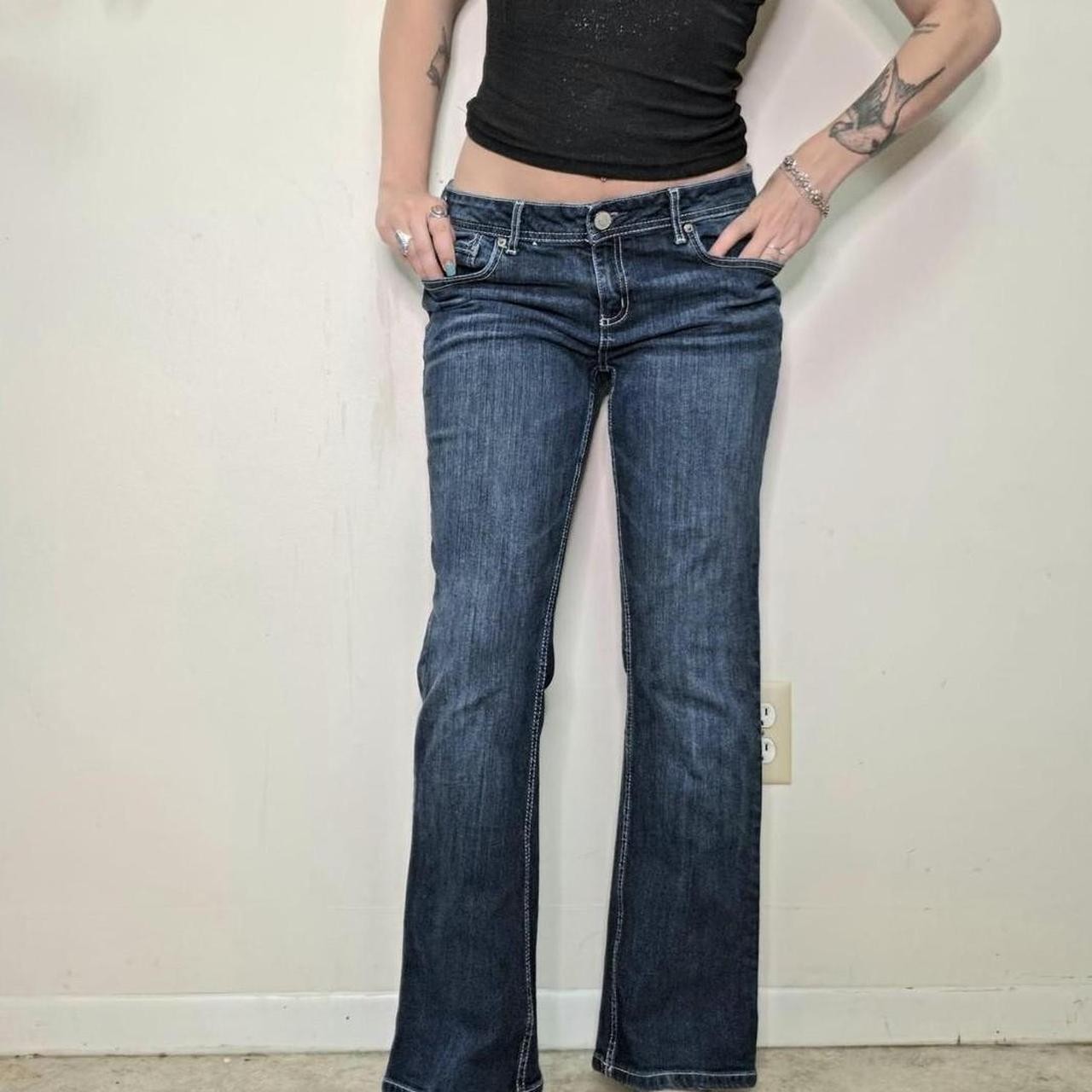 Aeropostale Women’s Bootcut Low Rise Medium Wash Blue Denim Stretch Jeans 11/12