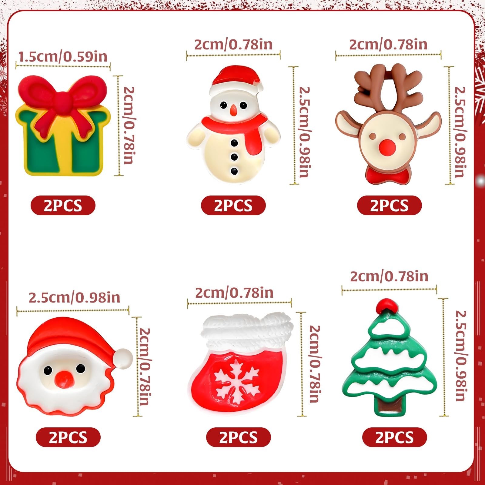 12Pcs Lovely Christmas Hair Clips Christmas Hair Accessories Gifts, Mini Chri…