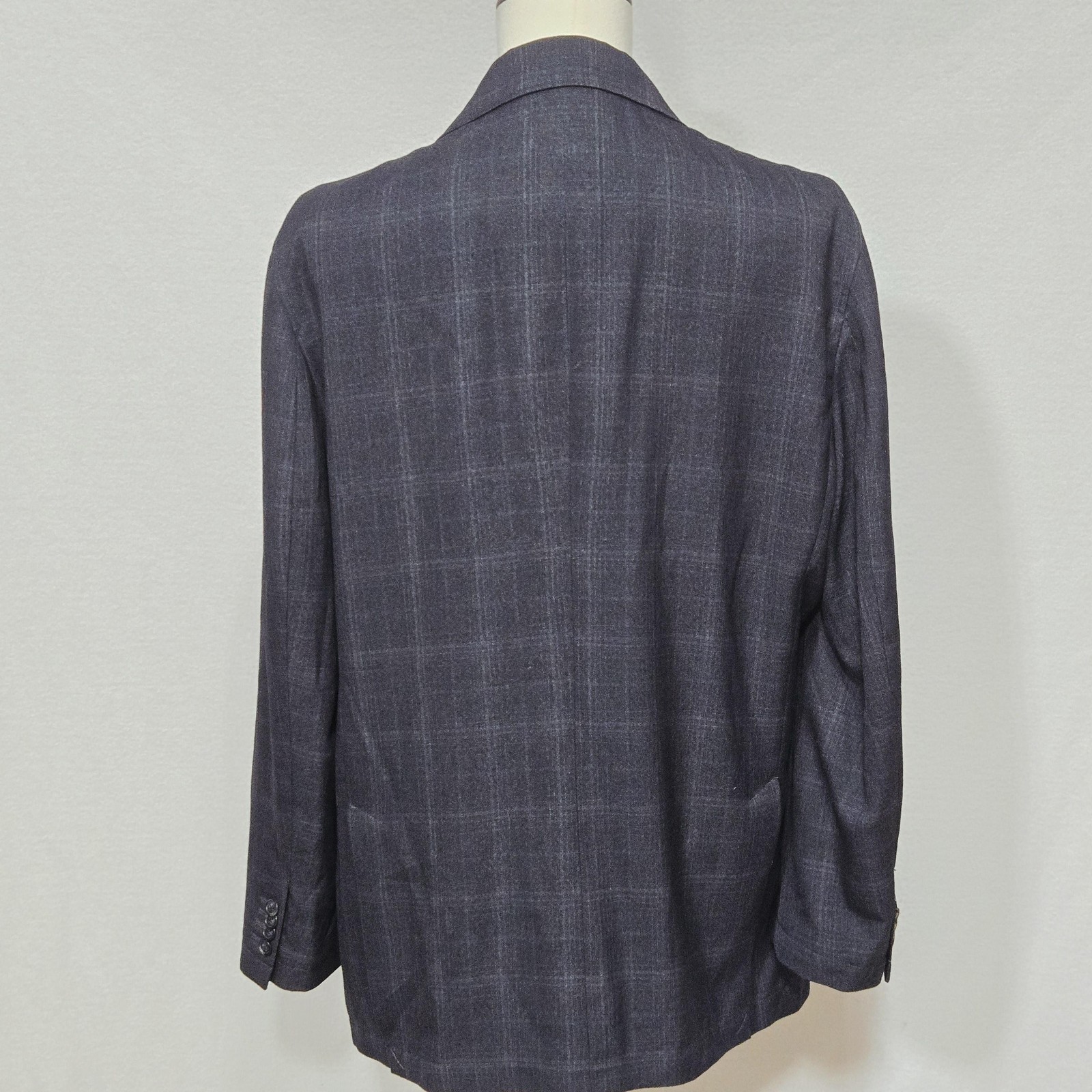 Cremieux Blazer Mens Large Dark Grey Check Plaid Off-Duty Jacket Wool Blend