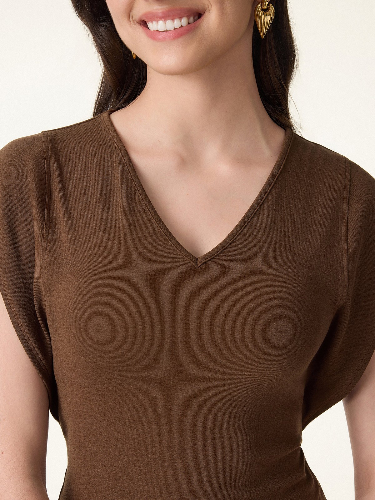 OGL Cotton Lyocell V-Neck Summer Tee