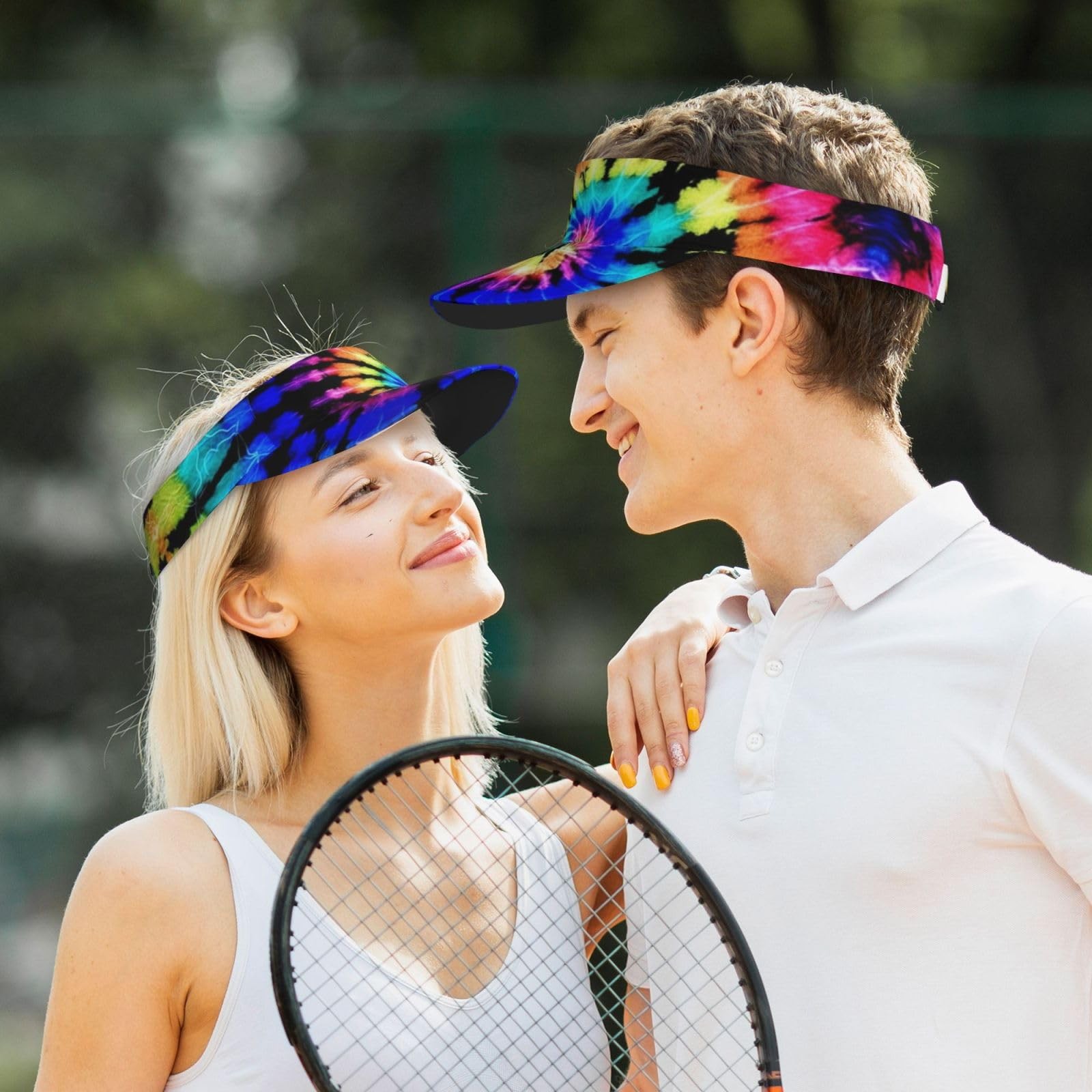 Tie Dye Visor Cap Sun Hat for Women Men Teens for for Sports, Beach, Tennis, …