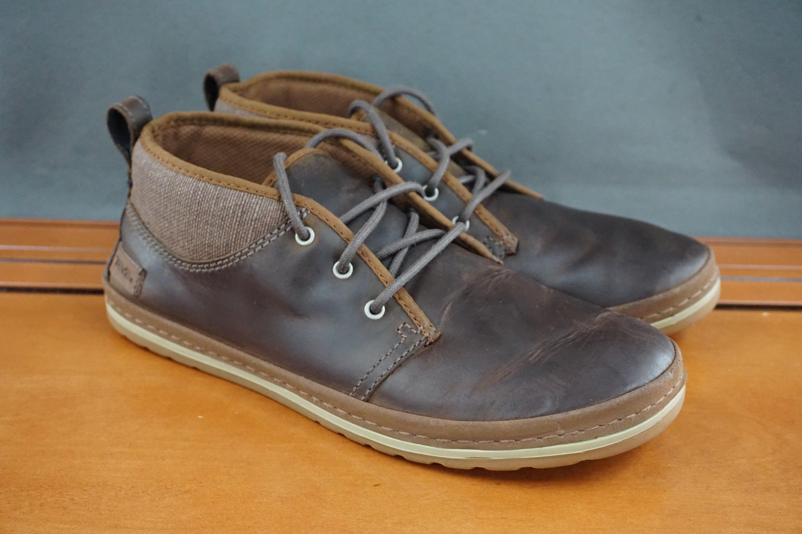 Teva Cedar Desert Boot Shoe Mens 7.5 Brown Leather Chukka Casual Comfort Lace Up