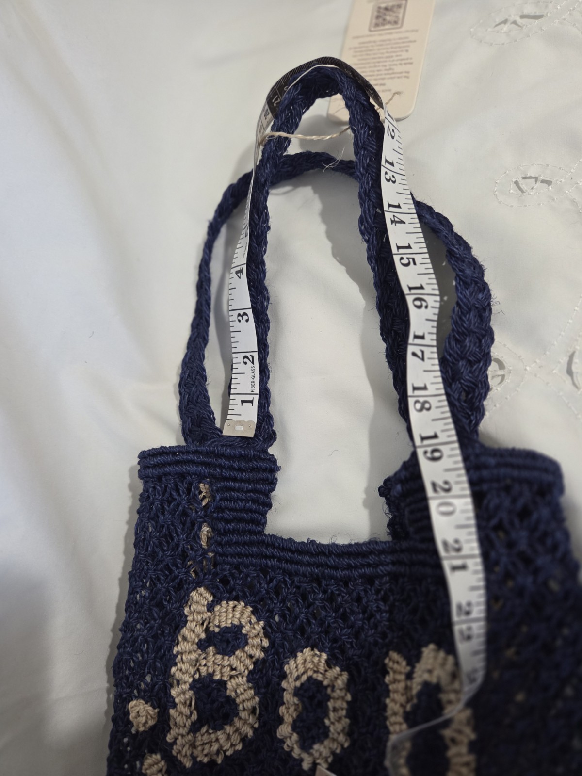The Jacksons Bonjour Navy/Beige Small Lightweight Women’s Tote, Handmade Jute