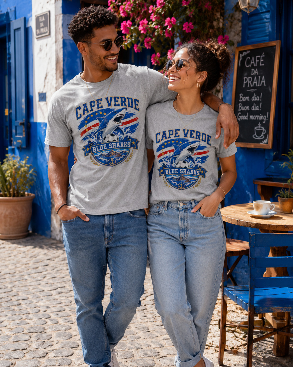 Cape Verde Flag Verdean Day Football Mens Light Cotton T-Shirt