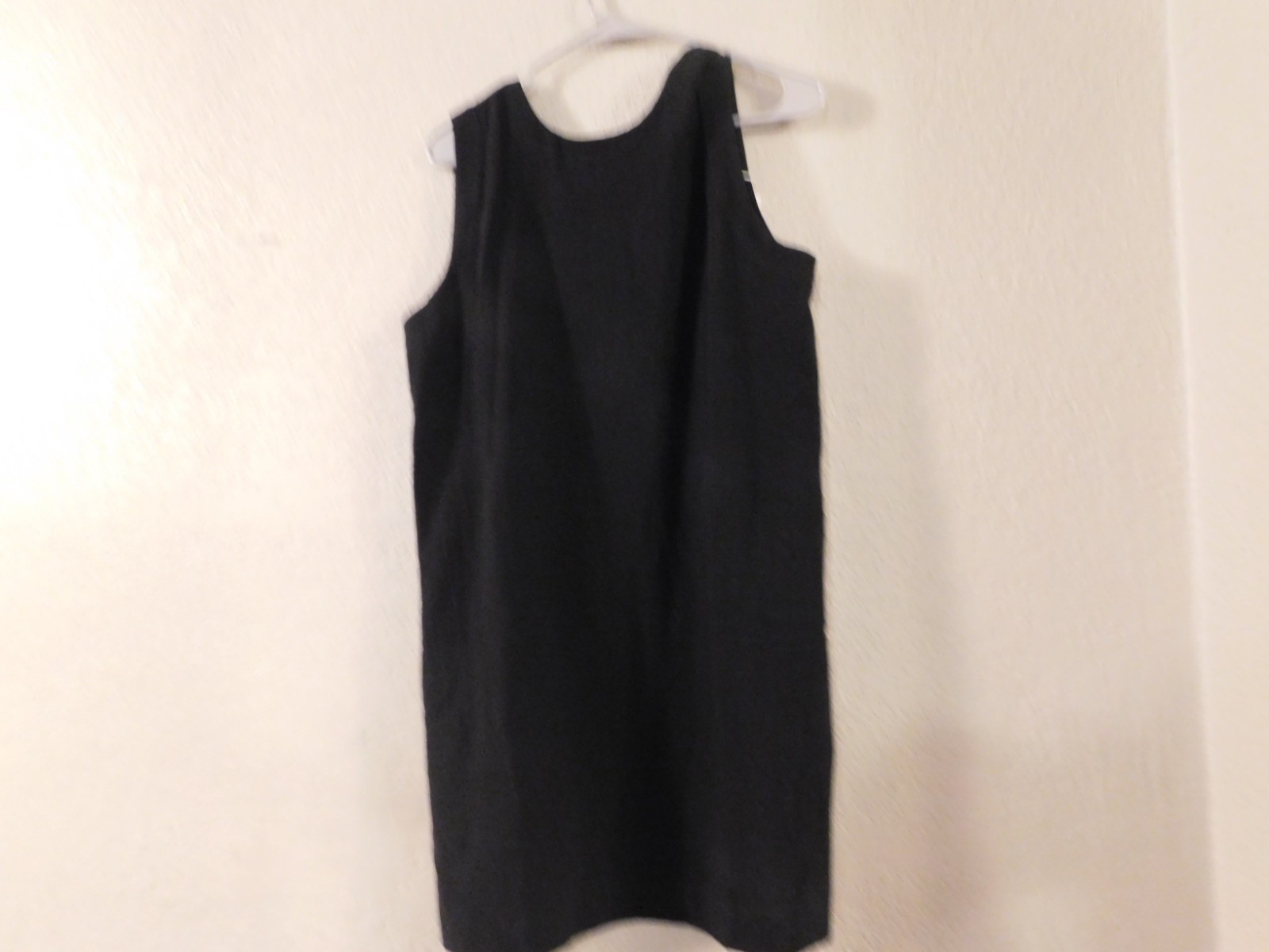 Large New-Linen (Large) Mini Backless Dress with Pockets, A Line Cotton Open Bac