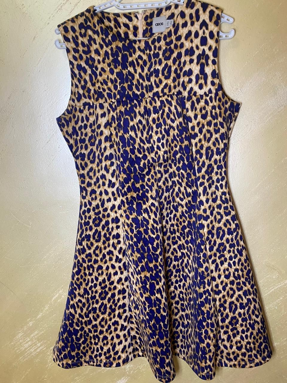 ASOS Leopard Print Summer Mini Dress – Sleeveless – Size UK 12