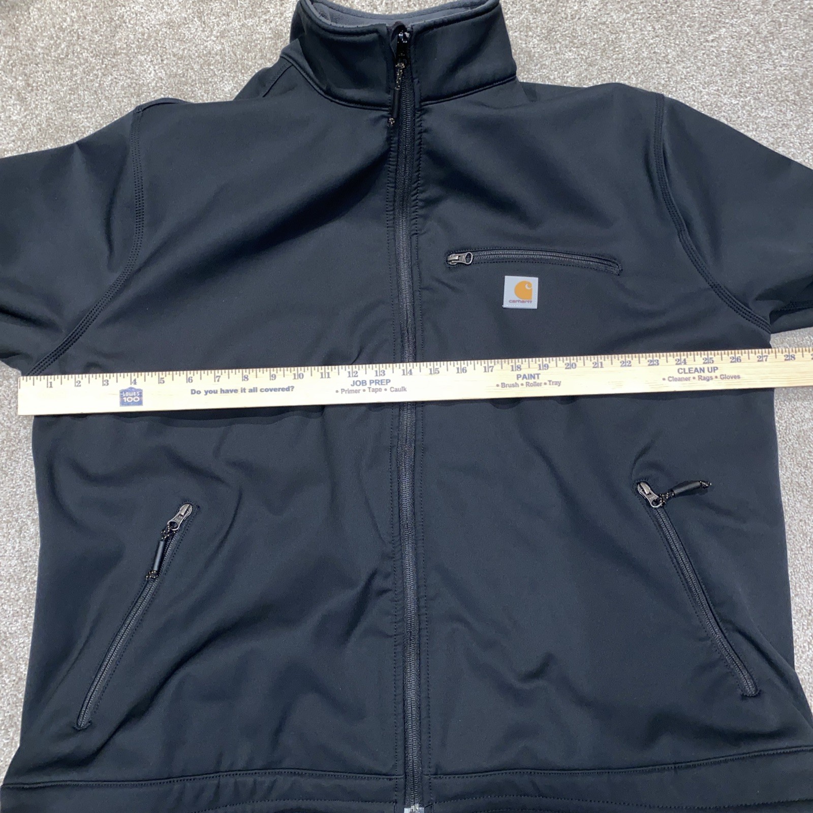 Carhartt Crowley Soft Shell Jacket Men’s 3XL Black Fleece Lined Pockets Full Zip