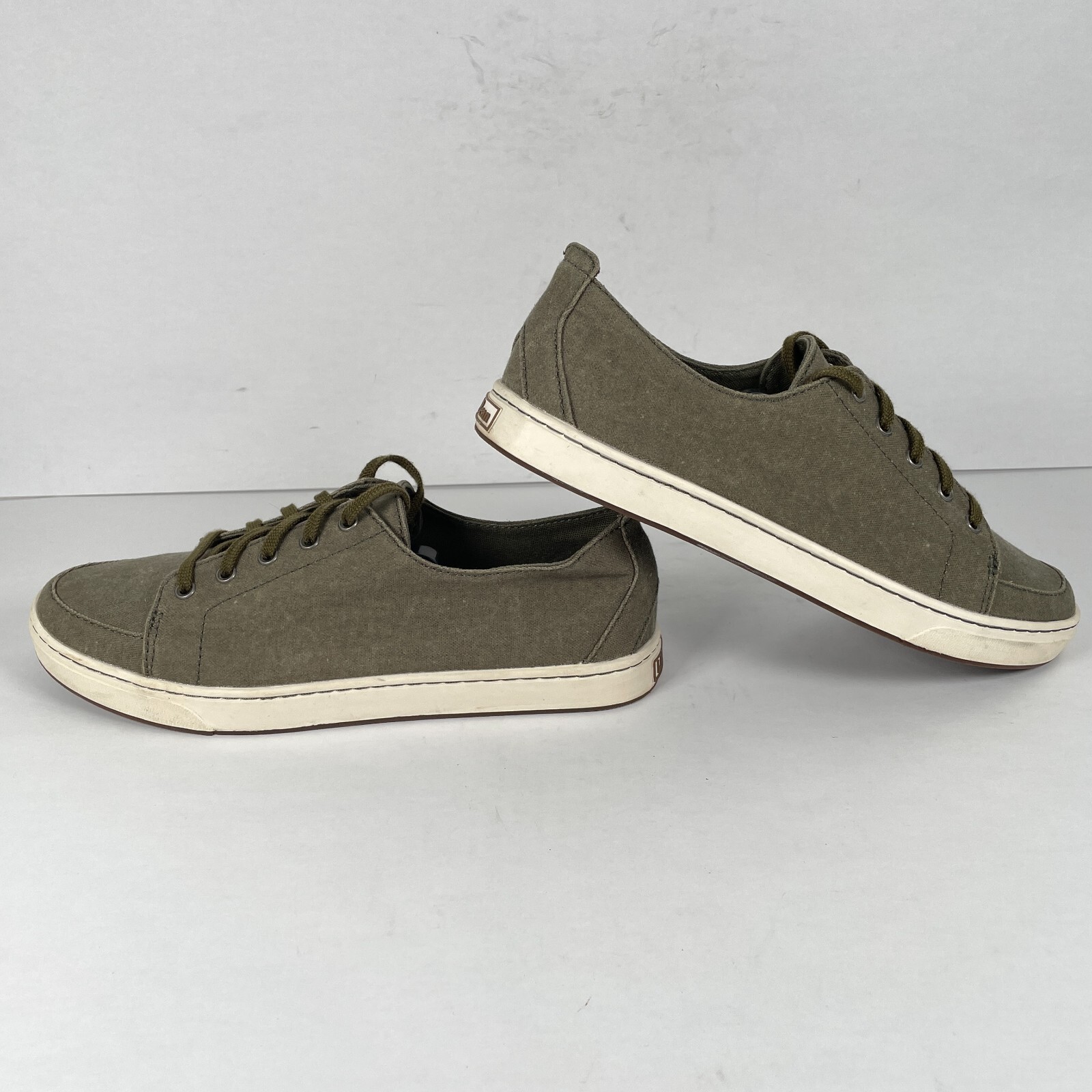 LL Bean Campside Loafers Womens Size 9.5 M Olive Green Canvas Casual Shoes